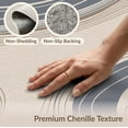 thumbnail image 6 of ODIKA 3'x5' Beige And Blue Abstract Waves Washable Accent Rug Modern Flowing Lines With Dynamic Curves By Design for Bedside, Nursery Room, Pet Friendly & Non-Shedding, 6 of 7