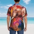thumbnail image 6 of Easygdp Oil Paintings of Elephants Men's Hawaiian Shirts Print Lapel Short Sleeve for Beach, vacation, party, casual occasions - X-Large, 6 of 9