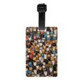 thumbnail image 1 of Custom Cute Black Cat Luggage Tag Custom Baggage Tags Privacy Cover ID Label, 1 of 1