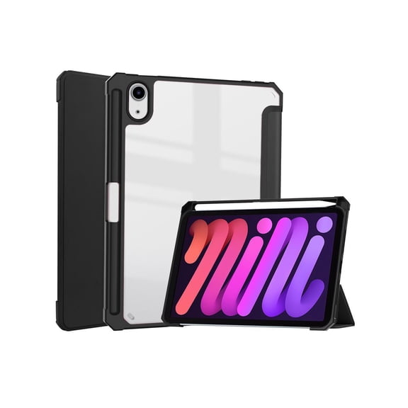 Slim Case for iPad Mini 6 2021 8.3 inch with Pencil Holder Shockproof Cover Clear Transparent Back Shell, Auto Wake/Sleep for iPad 6th Generation 8.3 Inch