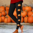 thumbnail image 3 of Halloween Leggings for Women Elastic High Waist Funny Pumpkin Face Print Lifting Tights Pants Workout Yoga Pants, 3 of 5