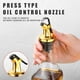 thumbnail image 5 of Injueey Vertedor de botellas de aceite Universal lavable tipo prensa elegante dispensador casa cocina vino salsa condimento botellas tapón Cocina y Comedor Plata Injueey HA001922-02, 5 of 6