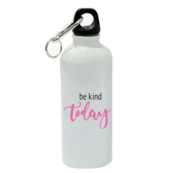 Be Kind Today White Aluminum Sports 20 oz Water Bottle