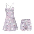 thumbnail image 5 of Yuyamidu Golf Ball Womens Golf Dresses with Built in Shorts Size S Bow Sleeveless Tennis Dress 2 Pieces Purple Athletic Workout Dress with Pockets Pickleball Outfits, 5 of 7