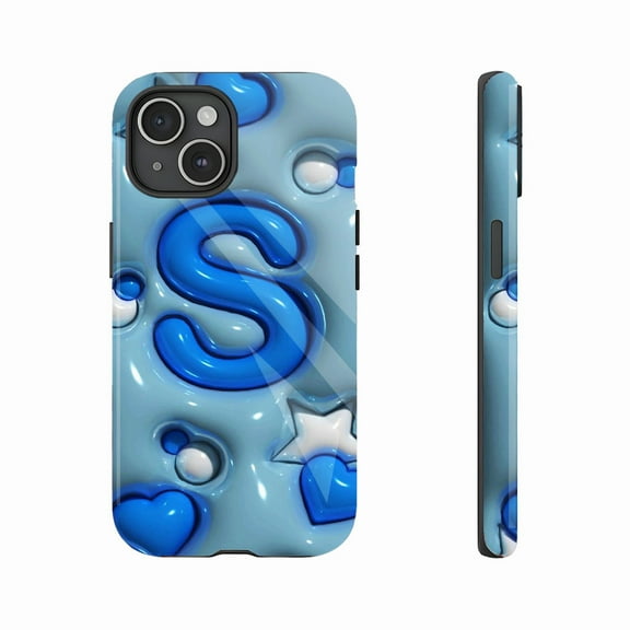 Trendy Blue Star Heart iPhone Case for Teens & Fashion Lovers, Durable Shockproof Design - Compatible with iPhone 11/12/13/14/15/16 (Pro Max/Plus)