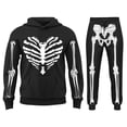 thumbnail image 5 of Ruiwill Toddler Boys 2 Piece Outfit Set Skeleton Print Long Sleeve Hooded Collar Hoodie With Pants Set Winter Halloween Breathable Boy Outfit Set Size 3-4 Years Black, 5 of 5