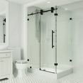 thumbnail image 2 of VIGO Winslow 36 in. L x 48 in. W x 79 in. H Frameless Sliding Rectangle Shower Enclosure Kit in Matte Black with Clear Glass, 2 of 11