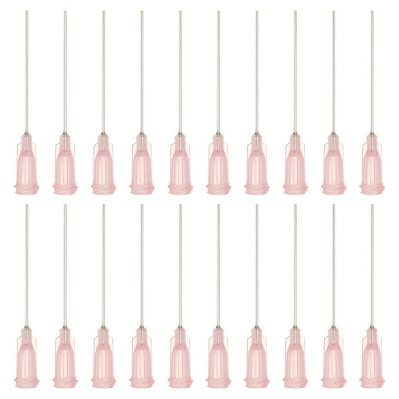 20Ga Dispensing Needles, 52PCS 1.5 Inch Industrial Blunt Tip Dispensing Needle Syringes with Luer Lock Needle for Refilling Liquid Inks Adhesive Glue Oil,Pink