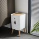 thumbnail image 5 of Cubo de basura con tapa, cubo de basura con prensa para sala de estar, baño, cocina, cubo de basura con patas altas, cubo de basura de imitación de madera, 5 of 5