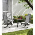 thumbnail image 5 of UDPATIO Patio Swivel Chairs Set of 4, High Back Outdoor Dining Chairs for Lawn Garden Backyard, Gray and White Cotton, 5 of 9