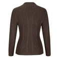thumbnail image 4 of VSSSJ Women Long Sleeve Cable Knit Pullover Sweaters Turtleneck Solid Color Casual Basic Fall Winter Slim Fit Jumper Sweater Tops Coffee XL, 4 of 5