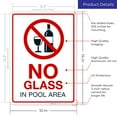thumbnail image 3 of No Glass in Pool Area Pool Sign, 10x14 Aluminum, 3 of 8