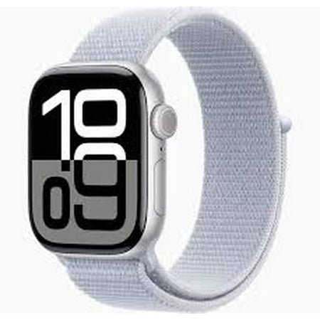 APPLE WATCH SERIES 10 42MM SILVER ALUMINIUM CASE WITH DENIM SPORT BAND M L GPS MWWC3QC A Walmart