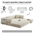 thumbnail image 4 of 79" Convertible Sofa Bed ,CARZZI LIFE Compressed Floor Boneless Couch Modular Corduroy Sleeper Sofa, Folding Mattress Couch for Small Spaces - No Assembly Needed in Beige with Storge, 4 of 12