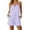Purple, variant on Utoimkio Striped Spaghetti Strap Romper Shorts for Women with Ruffled Neckline and Pockets