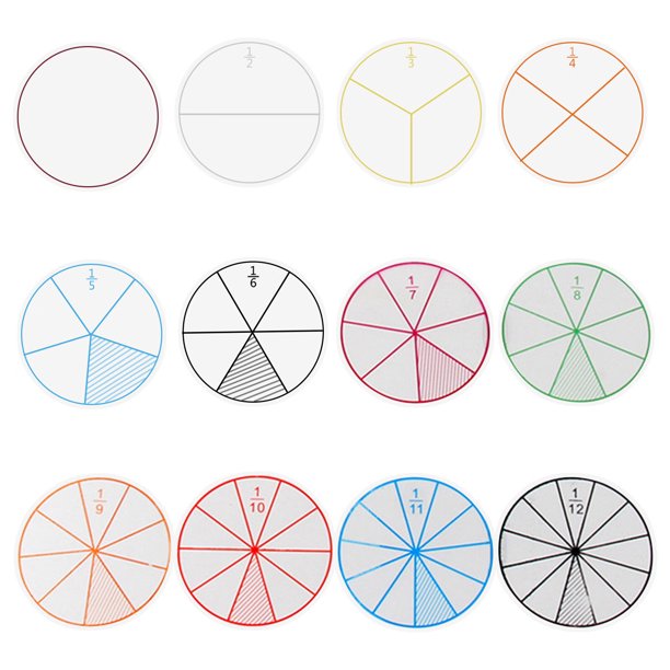 Fraction Circles Activity Set Children's Math Montessori Educational Toys Easy to Use Math
