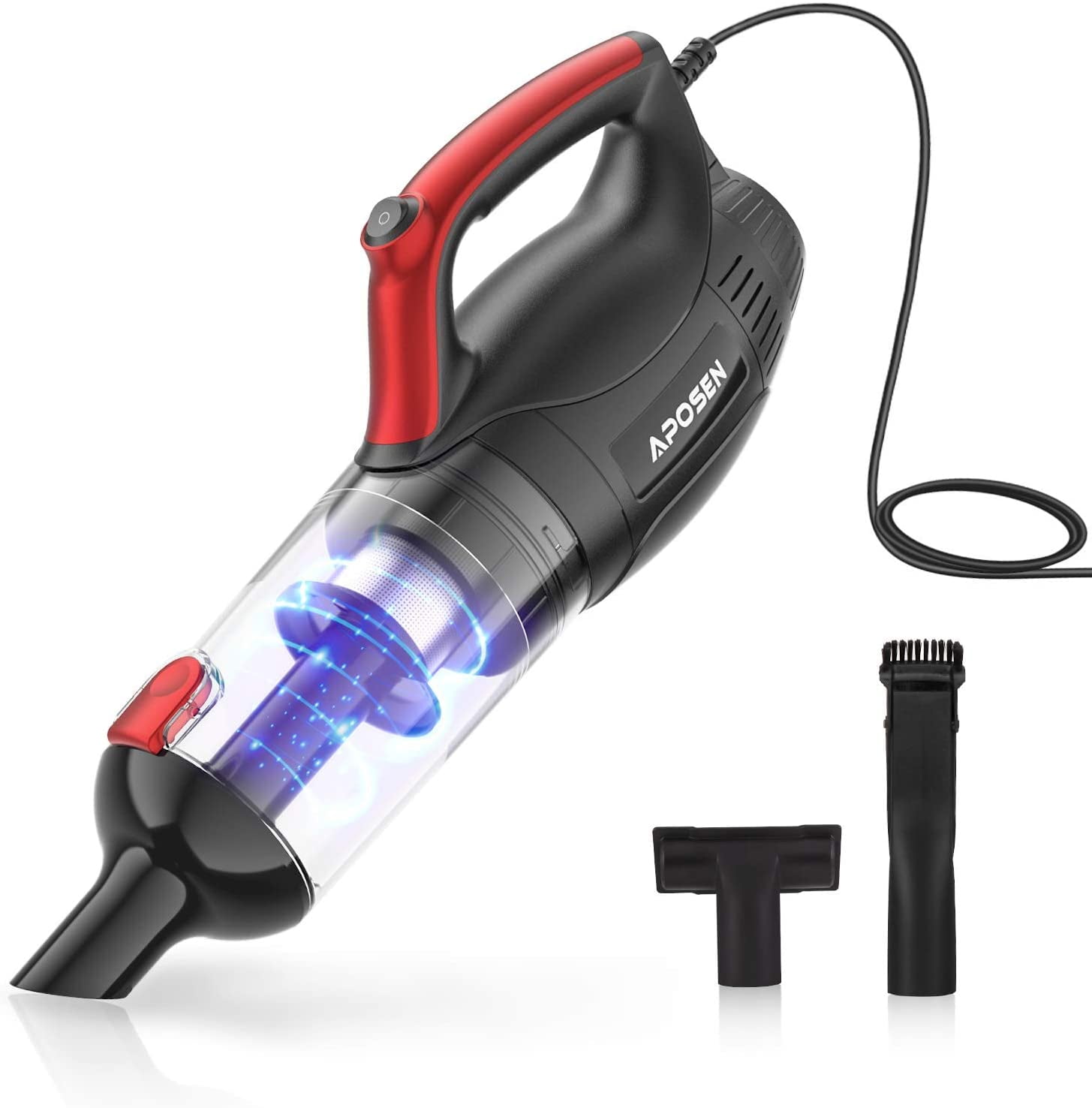 with 0.5L Large Capacity Dust Cup Handheld Vacuum 16Kpa Hand Vacuum Corded Household and Car Hand Vacuum 500W High Power Suction Hand Held Vacuum Cleaner 