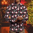 thumbnail image 4 of Camisa de manga larga con estampado navideño para hombre, top versátil informal a la moda para hombre Pompotops  oipoqjl27129, 4 of 6