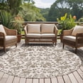 thumbnail image 5 of Farmhouse Brown Large Area Rugs for Bedroom Living Room, Soft Non Slip Carpet Bedside Rug, Vintage Flower Leaf Botanical Plant Round Floor Cover Kitchen Accent Rug 7' for Dining Room/Office, 5 of 9