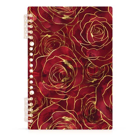 Red Rose Flower Spiral Journal Notebook College Ruled Notebook 8.3" x 5.7" A5 Lined Thick Paper Page
