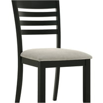 JERFIT 2-Pack Modern Ladder Back Dining Chairs with Upholstered Seats, Wooden Legs for Kitchen, Dining Room, Black and Gray