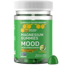 NATURAL STACKS Magnesium Mood Gummies - Magnesium Citrate Gummies with L-Theanine for Stress Support - Sensoril Ashwagandha Gummies for Calmness - 30 Green Apple Gummies