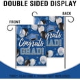 thumbnail image 4 of Class of 2024 Congrats Grad Small Decorative Garden Flag, Blue Graduation Cap Balloon Yard Lawn Outside Decor, High School College Burlap Outdoor Home Decoration Double Sided 12.5 x 18, 4 of 6