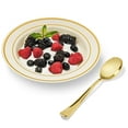 thumbnail image 5 of Gold Rimmed Ivory Bowls -12 ounce - 50 Count - Hard Plastic - Disposable or Reusable - Dessert Bowls - Salad Bowls- Cereal Bowls - Pasta Bowls - Ideal for Weddings, Parties, Gatherings & More!, 5 of 7