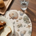 thumbnail image 3 of Seashell Coastal Round Placemats Set of 4 for Dinning Tables,Heat-proof Braided Table Mats 13 Inch,Summer Beach Ocean Starfish Burlap Washable Place Mat for Kitchen Restaurant Party Table Decor, 3 of 9