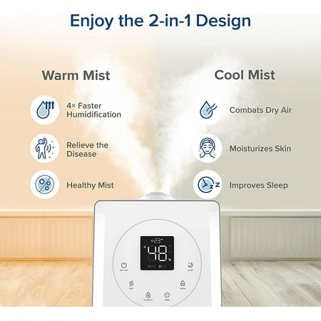 Levoit Smart Hybrid Ultrasonic Humidifier - White