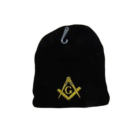 8" Mason Masonic Lodge Letters Black Embroidered Beanie Skull Cap Hat (RAM)
