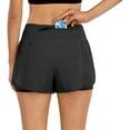 thumbnail image 3 of Pantalones cortos deportivos para mujer con bolsillos interiores con cremallera, pantalones cortos sueltos para gimnasio, Yoga, pantalones cortos deportivos de secado rápido para correr, 3 of 6