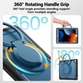 thumbnail image 5 of XYX Case for iPad 9th 8th 7th Gen 10.2 inch 2021 2020 2019 with Rotating Stand, Shoulder Strap, 2in1 Shockproof Cover, Navy Blue, 5 of 7