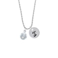 thumbnail image 2 of Delight Jewelry Silvertone 3-D Frosted Clear Resin Ornament with Crystals Silvertone Script Initial Disc - I - Charm Necklace, 20"+3", 2 of 4