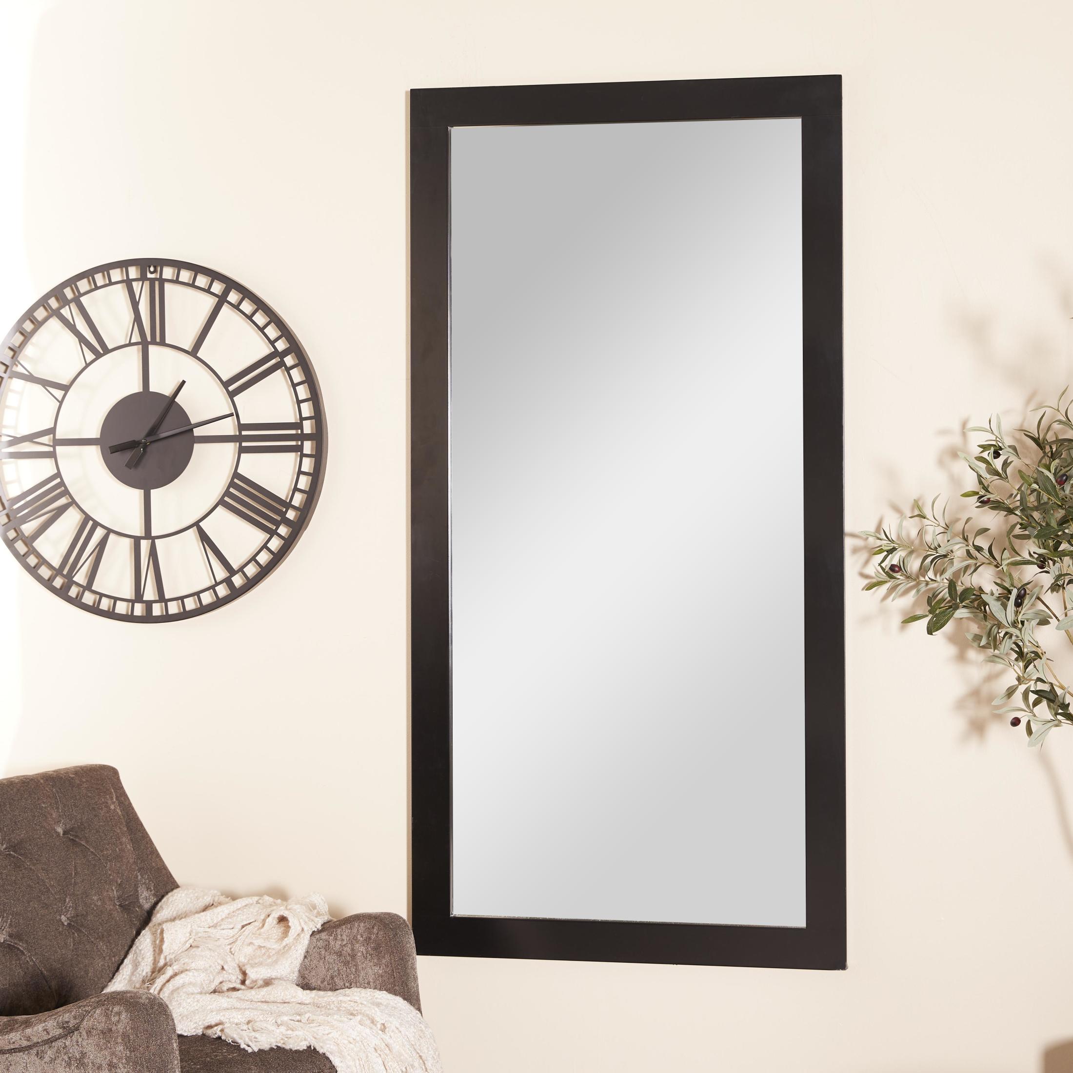 DecMode 33" x 65" Black Wall Mirror