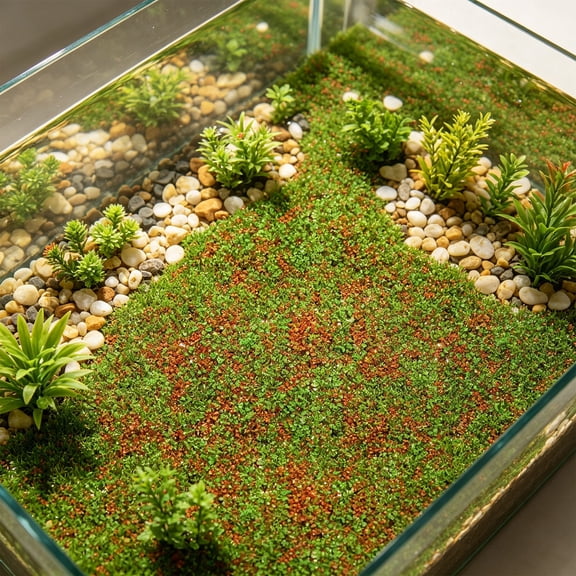 FastXmas Artifical Aquarium Grass Mat Decorations,Artificial Plastic Plants Lawn for Fish Tank Plants Landscape Ornament,Fish Tank Decor Green Carpet for Freshwater Saltwater,15.7*23.6 In