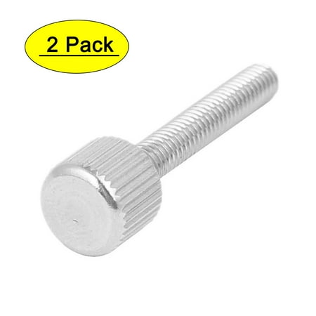 

Computer PC Case Stainless Steel Flat Head Knurled Thumb Screw M4 x 25mm 2pcs