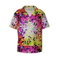 thumbnail image 3 of Goofa Colorful Tie Dye Stained Glass 3 Printed Men's Casual Short-sleeved Shirt,Lightweight Breathable Button-down,Summer Casual men's top,Versatile Fashion shirt-3X-Large, 3 of 7