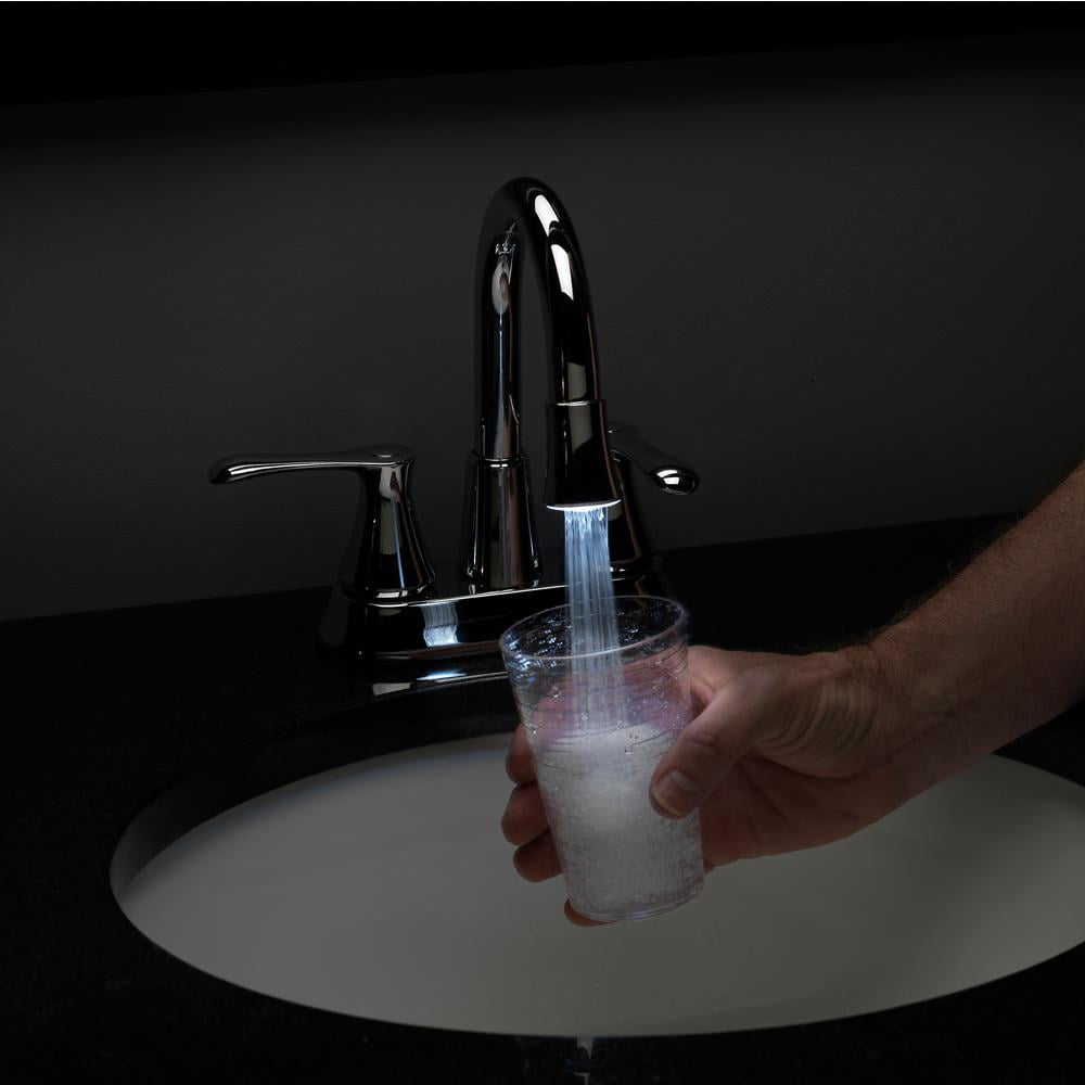 Homewerks Two Handle Bathroom Faucet with LED Aerator in Chrome
