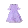 thumbnail image 1 of Robe Fille Violette Florale Évasée Jupe Superposée Fête Halloween 7 Ans, 1 of 6