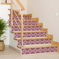 thumbnail image 4 of Mi Alma Removable Vinyl Floral Pink White Backsplash Tile Stickers, 24pcs, 4 of 10