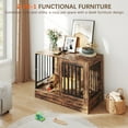 thumbnail image 3 of SUGIFT 47" Wooden Dog Crate Furniture with Double Doors, Rustic Brown Indoor Dog Kennel End Table for Large Dogs, 3 of 8