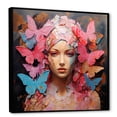 thumbnail image 2 of Designart "Blush Butterfly Lady Fashion Portrait Grace I" Fashion Framed Wall Art - Glam Pink Woman Fashion Photography Bedroom Framed Canvas Wall Art, 2 of 6