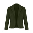 thumbnail image 4 of BiZtdJrK Womens 2025 Fall Long Sleeve Suit Jacket Button Open Front Cardigan Blazer Business Casual Lapel Collar Dress Blazers Back to College Sale Army Green L, 4 of 7