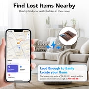 Wallet Tracker Card 2Pack, Bluetooth Tracker with Apple Find My(iOS Only), Rechargeable Thin Smart Card Wallet Finder, Item Finder for Luggage/Passport/Phone/Keys, IP68 Waterproof Black, FCC Approved