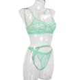 thumbnail image 2 of Encaje sexy conjunto de ropa interior sujetador ropa interior regalo para mujer, verde menta, L 2 piezas Sweethay XX000054-47, 2 of 7
