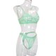 thumbnail image 2 of Encaje sexy conjunto de ropa interior sujetador ropa interior regalo para mujer, verde menta, S 2 piezas Advancent XX000054-13, 2 of 7