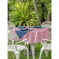 thumbnail image 3 of Outdoor Tablecloth with Umbrella Hole for Patio/Picnic/Party/Camping, Red Ombre Waterproof Table Cloth Round Cover Washable, Farmhouse Stripes Modern Abstract Art (Dia 54"), 3 of 8