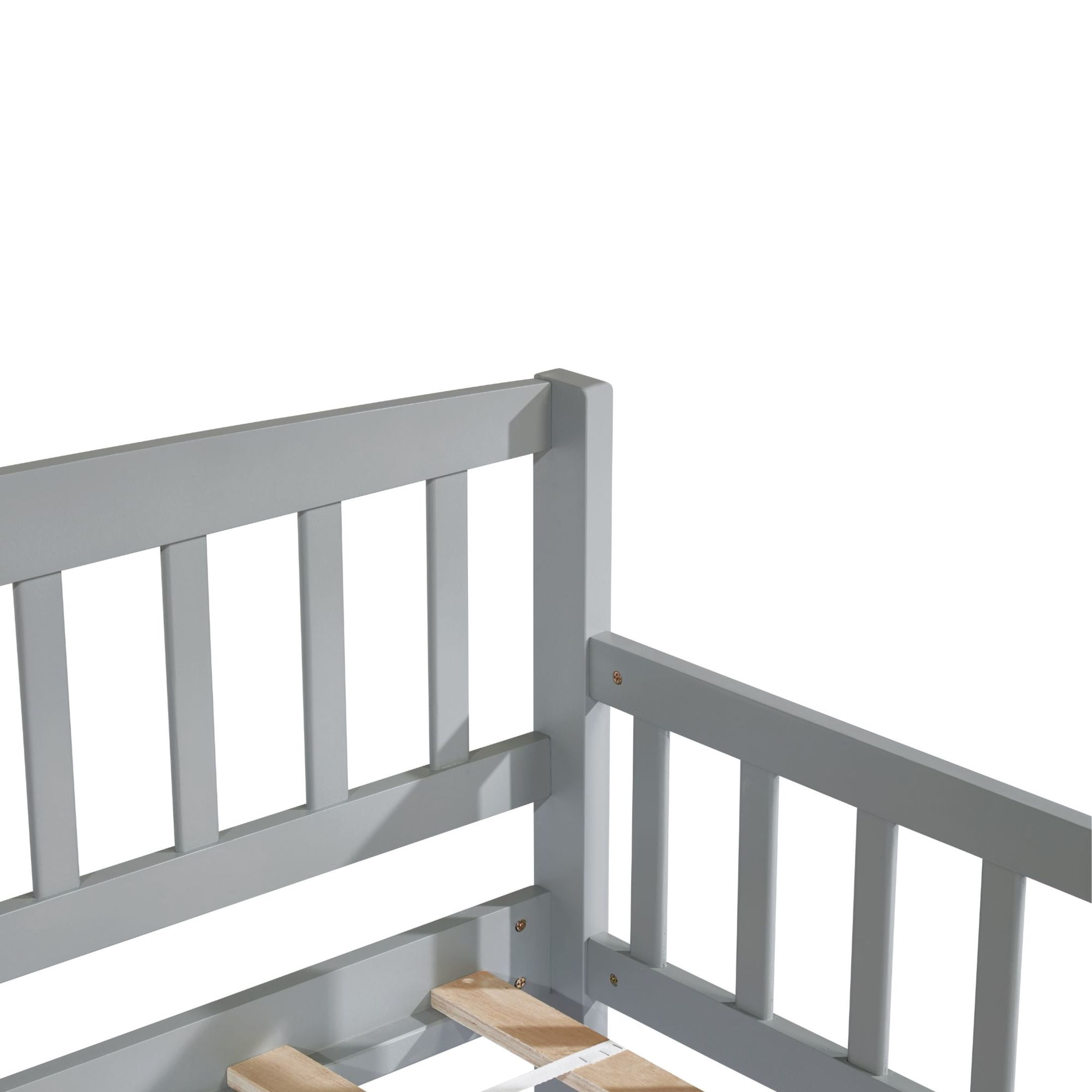 Noble House Kim Twin-size Daybed with Two Storage Drawers, Pine Wood Frame Sofa Bed with Bed Platform, Grey