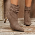 thumbnail image 5 of SACFOF Sexy Slouch Ankle Boots for Women with Fashion Mid Stiletto Heels Pointed Toe Bootie, 5 of 6